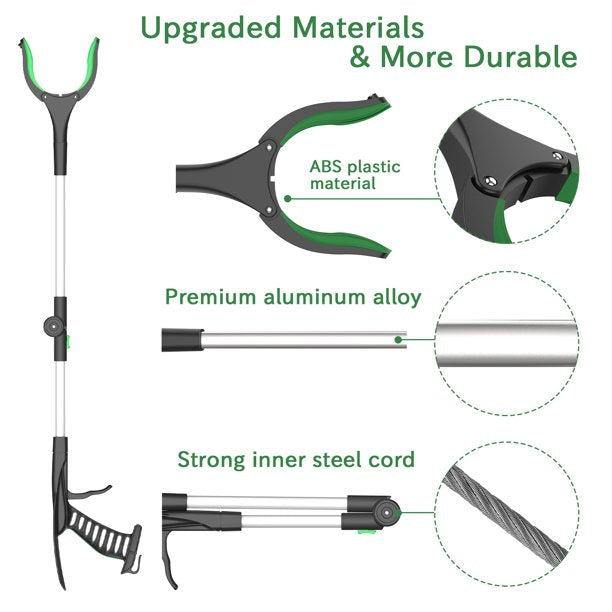 Grabber Tool, ORFELD 32" Foldable Reacher Lightweight Extra Long Trash Claw Grabber, Arm Extension Litter Picker with Shoe Horn