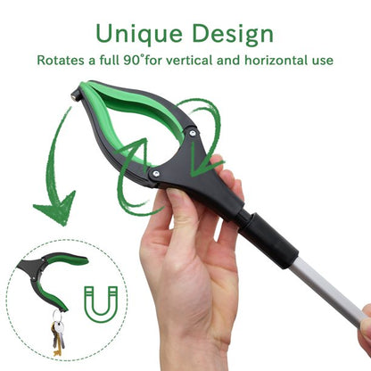 Grabber Reaching Tool, ORFELD 32" Foldable Reacher with 90º Rotating Head, Reaching Aid Tool for Trash Pickup
