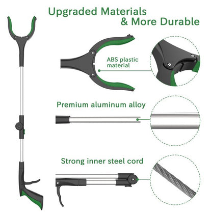Grabber Reaching Tool, ORFELD 32" Foldable Reacher with 90º Rotating Head, Reaching Aid Tool for Trash Pickup