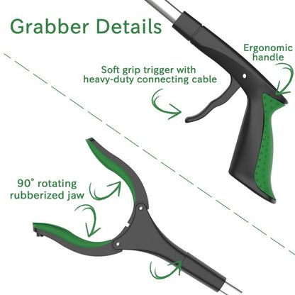 ORFELD 32" Foldable Trash Grabber Reaching Tool, Lightweight Picker Upper Tool for the Elderly Collection Clean-up