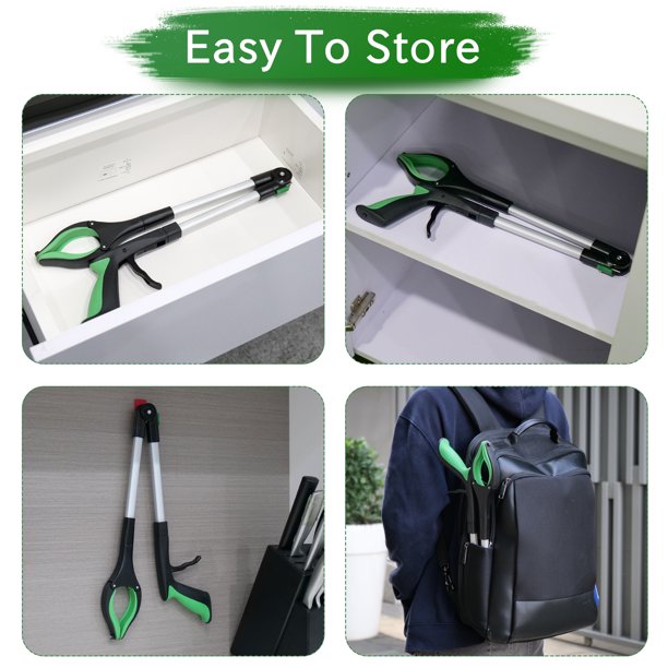 Grabber Reaching Tool, ORFELD 32" Foldable Reacher with 90º Rotating Head, Reaching Aid Tool for Trash Pickup
